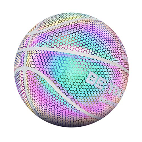 GIJK Size 729.5 Inch Light Up Basketball,Luminous Basketball,Night Game Street Glowing Reflective Light Children Training Tool,Battery-Free Basketball Glow in The Dark,Great Gift for Sport Lover (A)