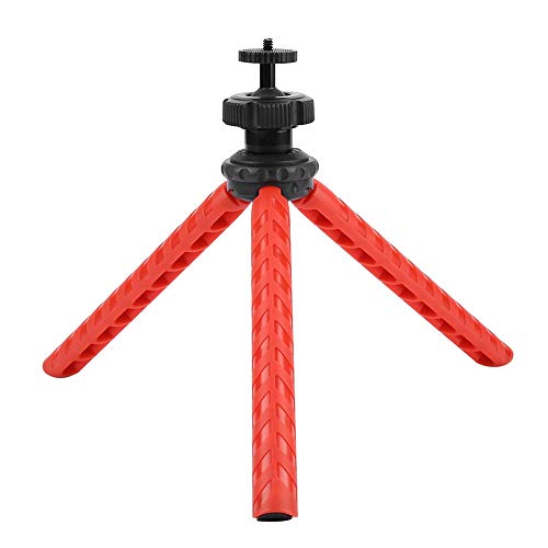 Foldable Tripod, Action Camera Tripod, Portable for Small Size Action Cameras for Mobile Phone Mirrorless Camera Outdoor(red)