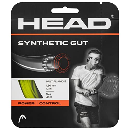 HEAD Synthetic Gut Tennis String Full Set, 17 Gauge, Yellow, 40 Foot Length