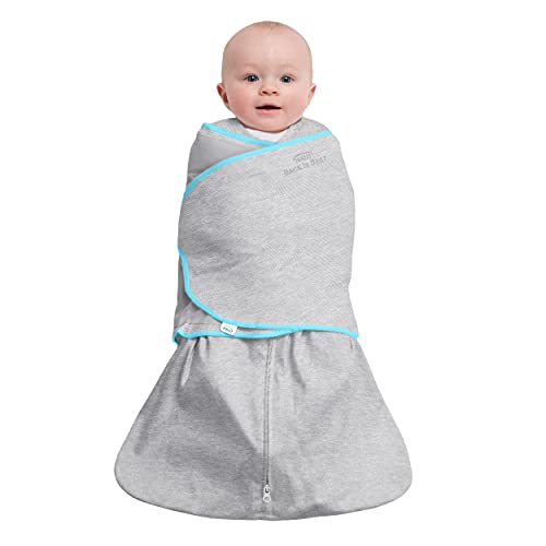 HALO Baby Sleepsack Swaddle Wearable Blanket, 3-Way Adjustable Infant Sleepsack, TOG 1.5, Ideal Temp, Heather Grey/Aqua, Newborn, 0-3 Months, 6-12 Pounds | The Storepaperoomates Retail Market - Fast Affordable Shopping