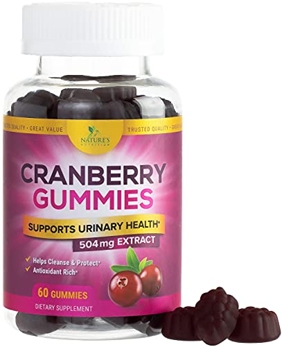 Cranberry Gummies for Women, Urinary Tract Health Support, 5X Extract Cranberry Supplement Gummy with Vitamin C, Vegan, Non-GMO and Gluten Free, Cranberry Pills Gummy for Men & Women – 60 Gummies