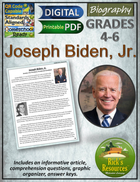 Joe Biden Biography Print and Digital Versions