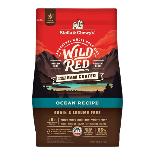 Stella & Chewy’s Wild Red Dry Dog Food Raw Coated High Protein Grain & Legume Free Ocean Recipe, 3.5 lb. Bag