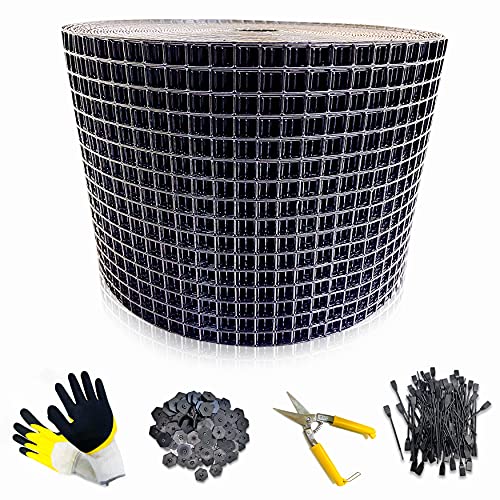 SAMU Critter Guard 8in x 100ft Premium Solar Panel Squirrel Barrier with 100 Nylon Plastic Fastener Clips – Wire Mesh Panels PVC Coated Galvanized Steel Solar Panel Bird Wire Screen Protection