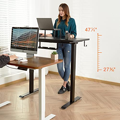 WOKA Dual Motor Standing Desk, 48 x 24 Inches Adjustable Height Desk, Whole-Piece Tabletop Electric Stand Up Desk with Memory Controller for Home Office, Black | The Storepaperoomates Retail Market - Fast Affordable Shopping