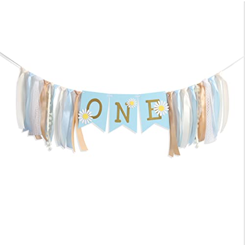 Daisy’s 1st Birthday High Chair Banner – Cute Daisy Themed Party, Bundle Summer Flower Decoration, Props for Crushing Cakes, Props for Photo Studio.