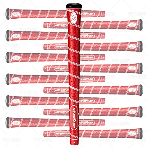 Wujiang Golf Grip, a Set of 13 /pcs, Standard-Medium Size, 5 Colors to Choose from(red, Mid-Size)