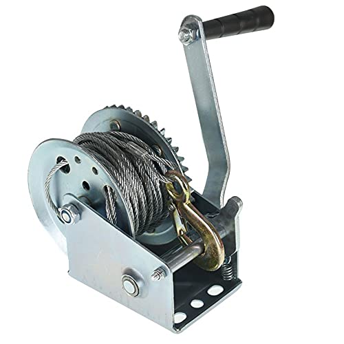 ALL-CARB 1200lbs Heavy Duty Hand Winch Boat Winch with 10m 32ft Steel Cable for Boat Trailer or ATV