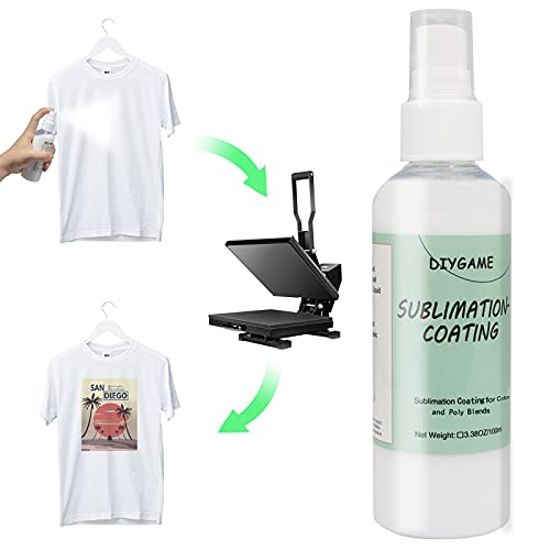 Sublimation Spray for Cotton T-Shirts & Blends and All Fabric. Including Polyester, Carton, Canvas, Tote Ba. Achieve Brighter and More Vibrant Colors. No Mixing Required-3.38 oz