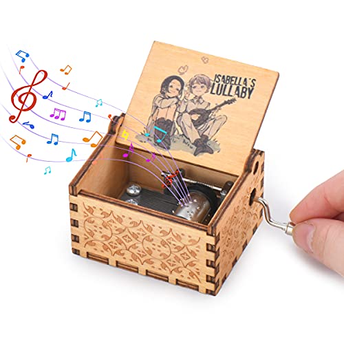 Wood Musical Box, The Promised Neverland Music Box Wooden Musical Instrument with Melody Isabella’s Lullaby Gift for Birthday Anniversary Holiday (Style 4)