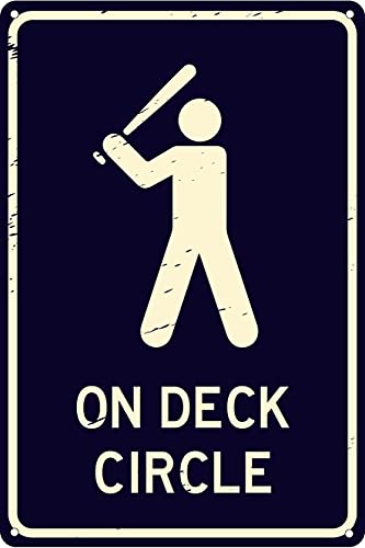 On Deck Circle 12″ x 8″ Tin Sign Baseball Theme Home Sports Bar Man Cave Decor