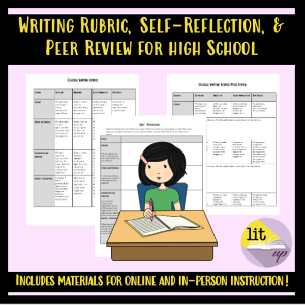 Writing Rubric, Self-Reflection Peer-Review for High School