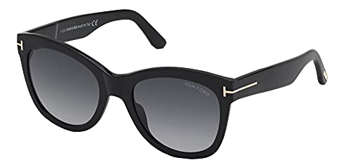 Tom Ford WALLACE FT 0870 Shiny Black/Grey Shaded 54/20/140 women Sunglasses