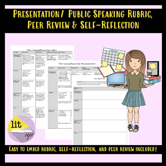 Presentation/Public Speaking Rubric, Self-Reflection, and Peer Preview | The Storepaperoomates Retail Market - Fast Affordable Shopping