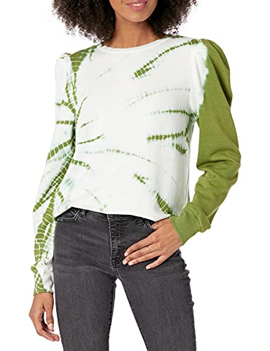 The Drop Women’s Jean Puff-Sleeve Fleece Sweatshirt, Treetop, S