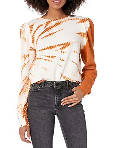 The Drop Women’s Jean Puff-Sleeve Fleece Sweatshirt, Bombay Brown, S