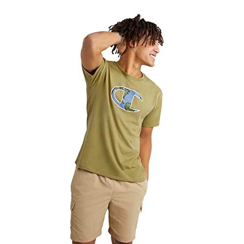Champion mens Classic T-shirt, Big C Logo T Shirt, Westwood Olive-586dfa, Medium US