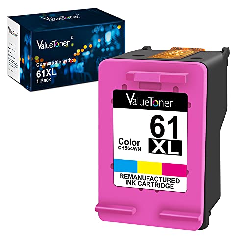Valuetoner Remanufactured Ink Cartridges Replacement for HP 61XL 61 XL to use with Envy 4500 Deskjet 1000 1056 1510 1512 1010 1055 OfficeJet 4630 Printer ( 1 Tri-Color )