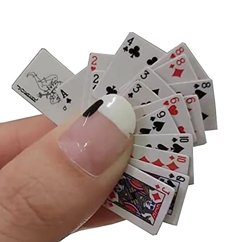IXIGER Playing Cards,Mini Poker,Mini Playing Cards – 54 Cards Travel Game, Poker Cute Miniature Dollhouse 1:12 Mini Poker Playing Cards Home Decoration Toys 3 PCS