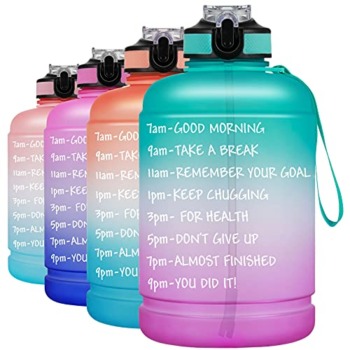 BOTTLE BOTTLE Large Half Gallon/64oz motivational Water Bottle with Straw& Handle (blue purple) | The Storepaperoomates Retail Market - Fast Affordable Shopping