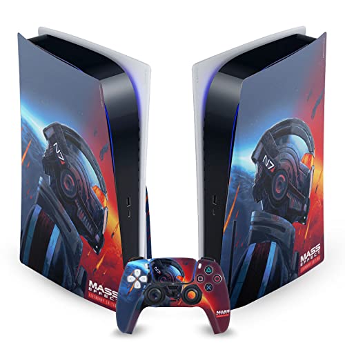 Head Case Designs Officially Licensed EA Bioware Mass Effect N7 Armor Legendary Graphics Vinyl Faceplate Gaming Skin Decal Compatible With Sony PlayStation 5 PS5 Disc Console & DualSense Controller