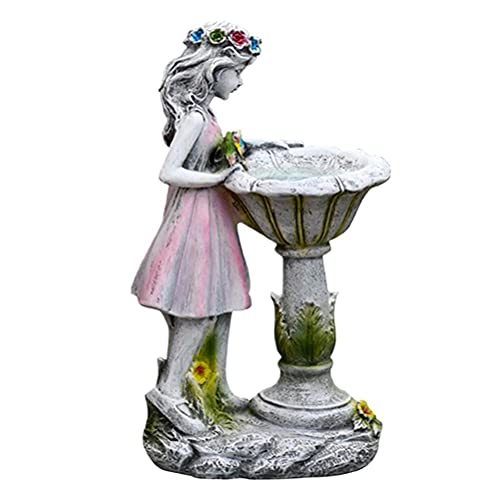 Faruxue Solar Wish Fairy Statue, Resin Fairy Angel Sculpture Garden Decortion Statue, Romantic and Innocent Garden Landscape Lights, Perfect for Garden, Yard, Home, Office, Party, 29X17X12CM