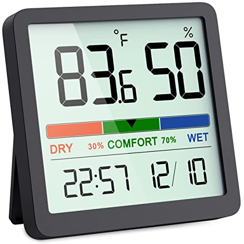 VOCOO Humidity Gauge Indoor Thermometer – Digital Indoor Humidity Sensor Room Thermometer with Temperature Humidity Monitor, Accurate Hygrometer Temp Meter for Home Greenhouse Wine Cellar