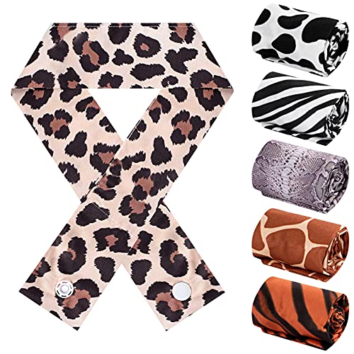 6 Piece Cooling Neck Wrap Cooling Scarf Soaked Tie Around Neck (Leopard Style)