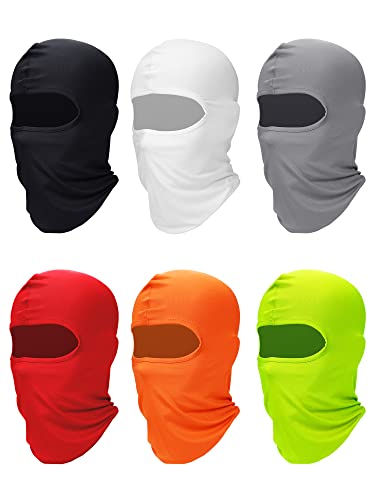 SATINIOR 6 Pieces Face UV Protection Balaclava Silk Balaclava Full Face Cover Ice Silk Balaclava Face Cover Windproof Dustproof Sunscreen Cover for Women Men Outdoor Sports, adult size