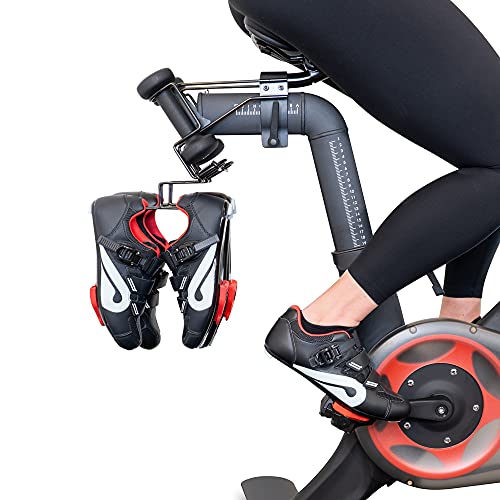 Deluxe Metal Shoe Hangers for Peloton Bike – Stable and Out of Way – Premium Accessories for Peloton Bike – Does NOT fit Peloton Bike+ – Holds 2 Pairs of Peloton Shoes (2-Pack)