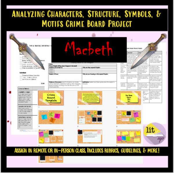 Macbeth Crime Board Project High School Remote/Distance or In-Person