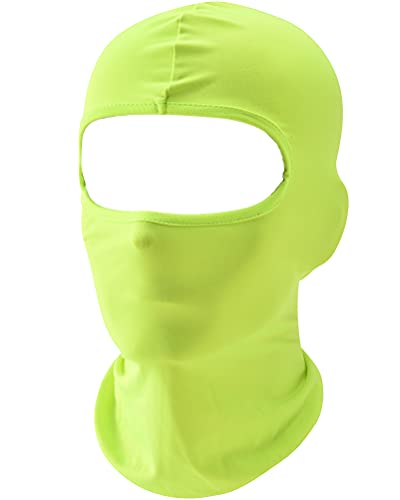 Fuinloth Balaclava Face Mask, Summer Cooling Neck Gaiter, UV Protector Motorcycle Ski Scarf for Men/Women Fluorescent Green