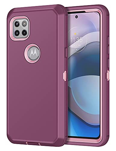 CHEERINGARY for Motorola One 5G Ace Case Protective Shockproof Heavy Duty Anti-Scratch Defensive Case for Men Women Full Body Protection Anti-Slip Case for Motorola One 5G Ace Wine Red