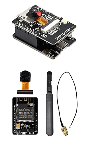 Aideepen ESP32-CAM-MB W- BT Board Micro USB to Serial Port CH-340G with 8DBI High Gain Dual-Band Antenna + 20cm IPEX to RP-SMA Cable