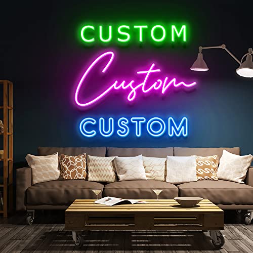 WMAT Custom LED Neon Signs for Bedroom Wall Deco Personalized Neon Signs for Birthday Party or Bar Logo (1 Line Text, 50″)