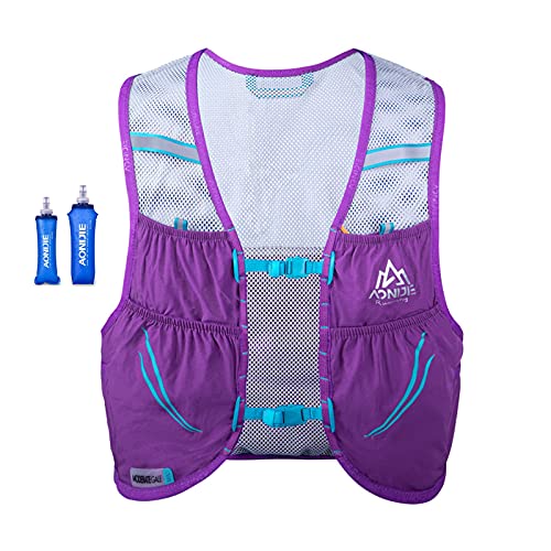 AONIJIE Running Vest.Ultralight Hydration Pack Backpack .Hiking Vest Set with Pockets 2.5L and 2 Soft Water Bottles Bladder 500ml
