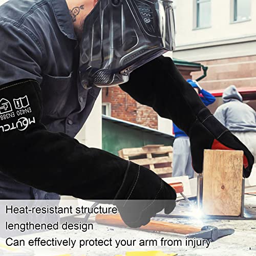 23.6 Inches 662℉ Leather Heat/Fire Resistant Welding Gloves with Kevlar Stitching,Perfect for BBQ,Oven,Grill,Fireplace,Tig,Mig,Baking,Furnace,Stove,Pot,Holder,Animal Handling Gloves-Black. | The Storepaperoomates Retail Market - Fast Affordable Shopping