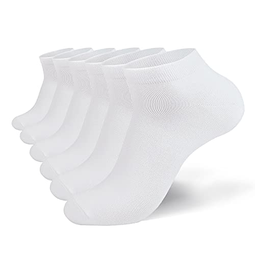NW Women’s And Mens White Socks Seamless Toe Ventilation Lightweight Breathable Multi-Color Matching 6-Pairs, Small