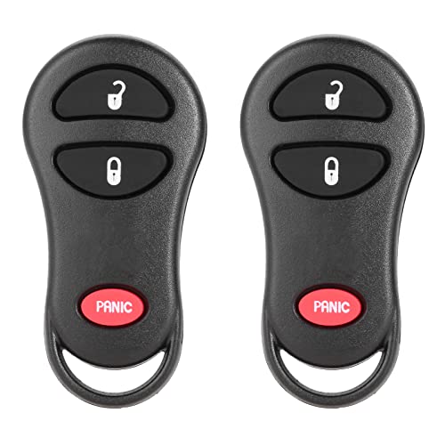 SURIEEN 2PCS GQ43VT17T Car Key Fob Keyless Entry Remote, 3 Button Car Key Fob Replacement for 2001 2002 2003 2004 2005 Chrysler Dodge P/N: 04686481