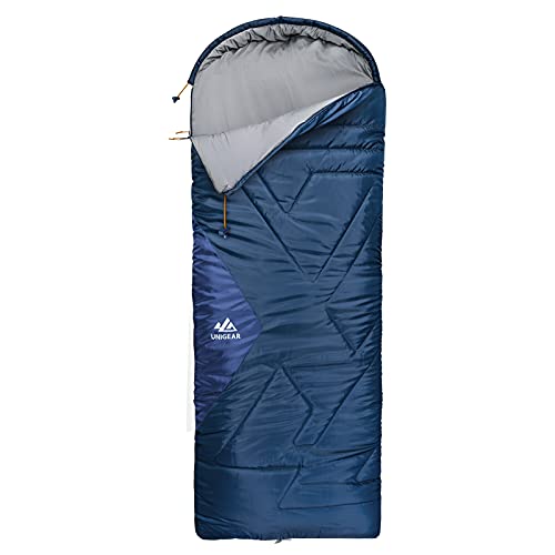 Unigear Camfy Bed 30°F Sleeping Bag – Premium Comfortable Sleeping Bag for Adults and Kids – Lightweight Portable for 3 Season Camping (Dark Blue, Long)