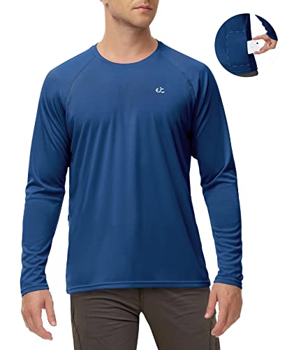 Ewedoos UPF 50+ Fishing Shirts for Men Long Sleeve Tee Shirts Rash Guard for Men UV Protection Swim Sun Shirts for Men
