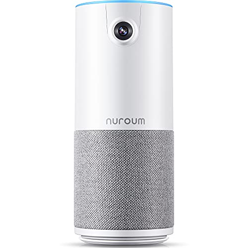 NUROUM HD1080P Conference Webcam w/Microphone & Speaker, Portable All-in-1 Wide-Angle 90° Camera, 10ft Voice Pickup, AI Noise-Cancel, USB &Type-C Plug&Play, Speakerphone&Cam for Zoom,Skype,Teams