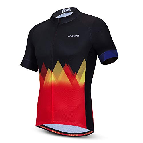 JPOJPO Men’s Cycling Jersey Short Sleeved Mountain Bicycle Jerseys Breathable T- Shirt Tops S-3XL