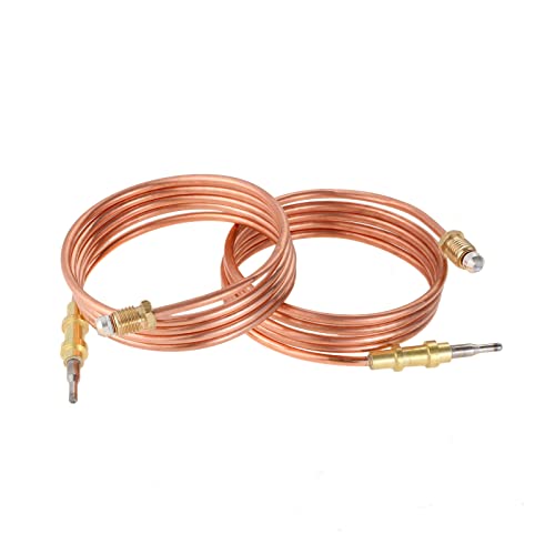 2 PCs Gas Heater Thermocouple, 39.5″ M8x1 Thread Thermocouple Replacement for Desa LP Vent Free Wall heater Desa LP Glow Warm Comfort Glow Heater BBQ Grill or Fire Pit Heater or Gas Water Heater
