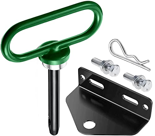 EilxMag Towing Hitch Set, Universal Heavy Duty Zero Turn Mower Trailer Hitch & Strong Neodymium Magnetic Lawn Mower Trailer Hitch Pin with 2 Bolts -1/2” R-Clip (Combo Pack,Green＋Black)