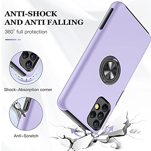 JAME Designed for Samsung Galaxy A32 5G Case with 2 Pack Tempered Glass Screen Protector Shockproof Scratch Proof Protective Cover with Built-in Magnetic Kickstand for Samsung Galaxy A32 5G, Purple | The Storepaperoomates Retail Market - Fast Affordable Shopping