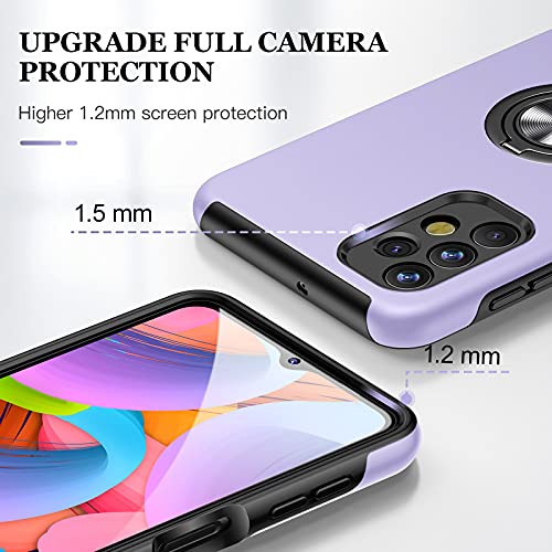 JAME Designed for Samsung Galaxy A32 5G Case with 2 Pack Tempered Glass Screen Protector Shockproof Scratch Proof Protective Cover with Built-in Magnetic Kickstand for Samsung Galaxy A32 5G, Purple | The Storepaperoomates Retail Market - Fast Affordable Shopping