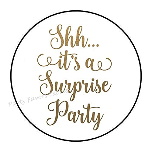 Shh It’s A Surprise Party Envelope Seals Labels 1.5″ Stickers (90)