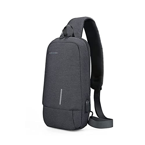Kingsons Sling Crossbody Bag for Men Waterproof Chest Shoulder Backpack with USB Charging Port for Travel Hiking Cycling