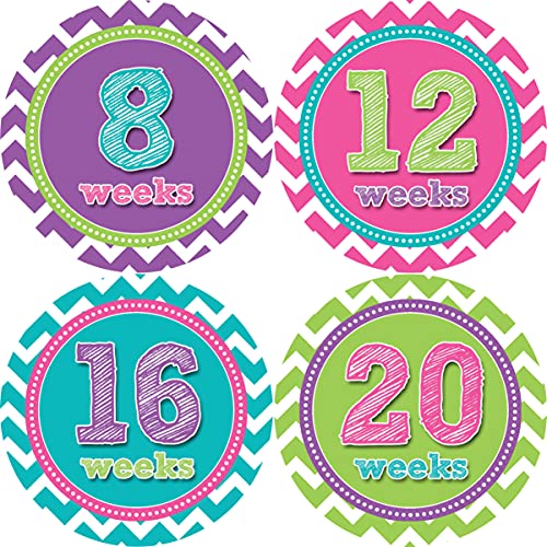 Months In Motion Weekly Pregnancy Growth Stickers | Week to Week Pregnant Expecting Photo Prop | Maternity Keepsake | Baby Bump | Weekly Stickers (Style 910)